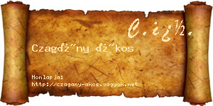 Czagány Ákos névjegykártya